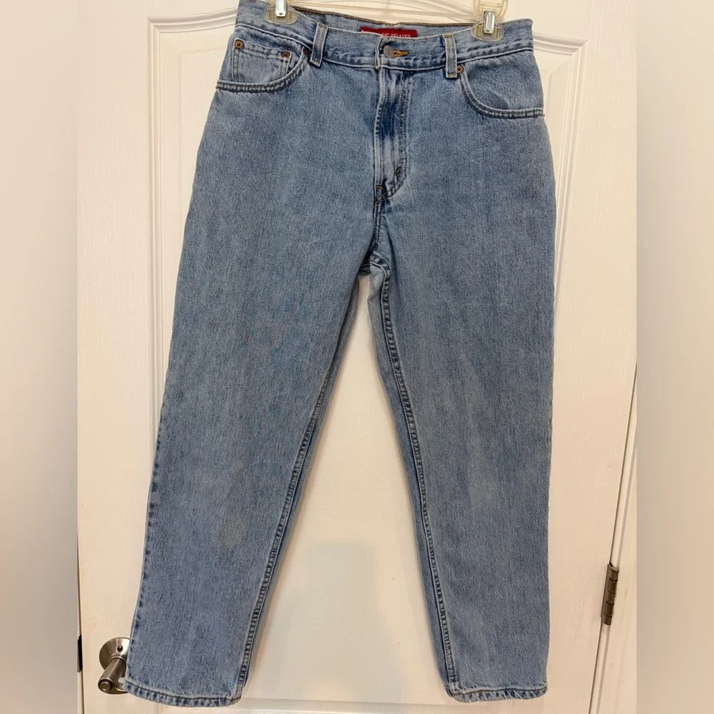 VTG 90s Y2K Levi's 550 Classic Relaxed Fit Worn Wash Jeans, Size 10S - Picture 6 of 13